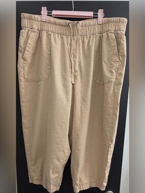 Lane Bryant Tan Drawstring Capris